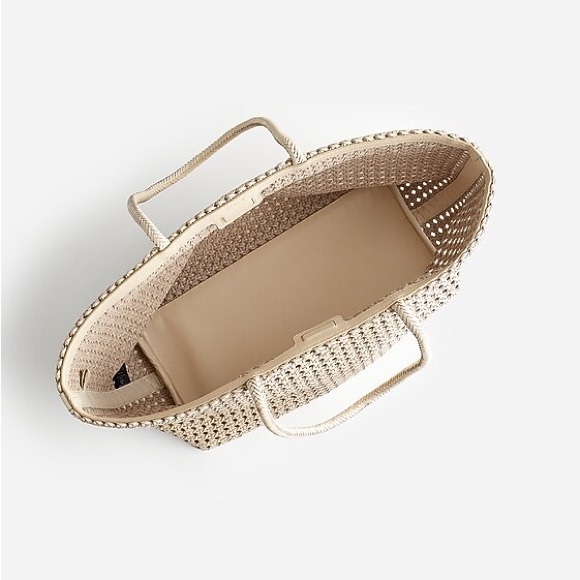 NWT Madewell Leather Cane Woven tote Alabaster ivory - Picture 2 of 4